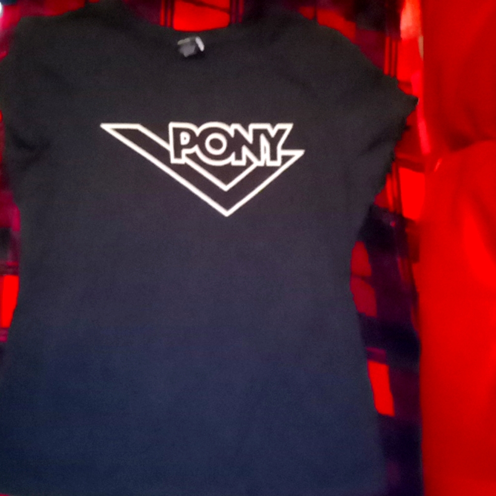 New black PONY tee shirt women's size L